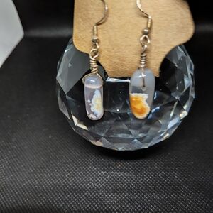 Elegant Agate Stone Dangle Earrings